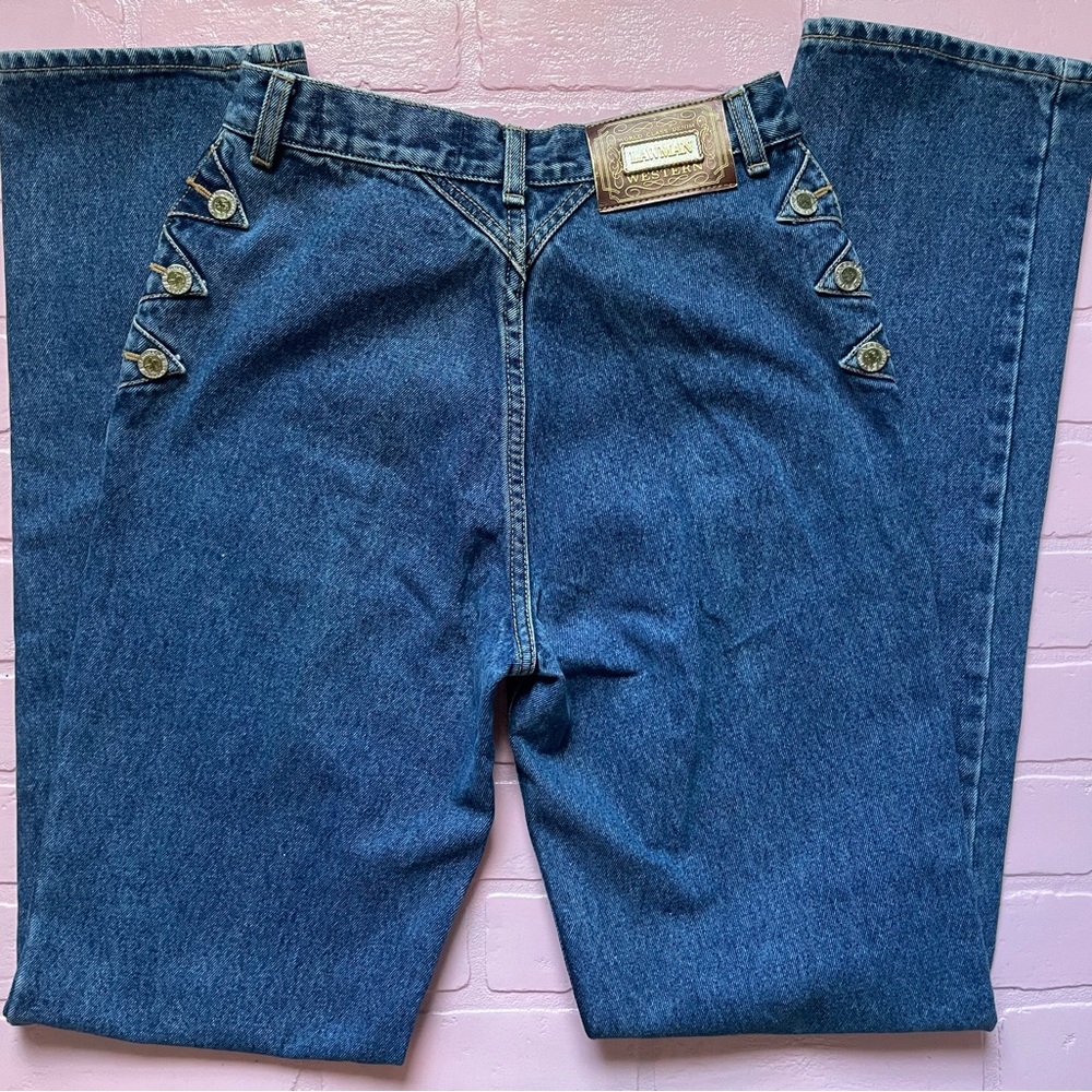 High-Rise Women’s Dark Blue Jeans with Side Button Detail